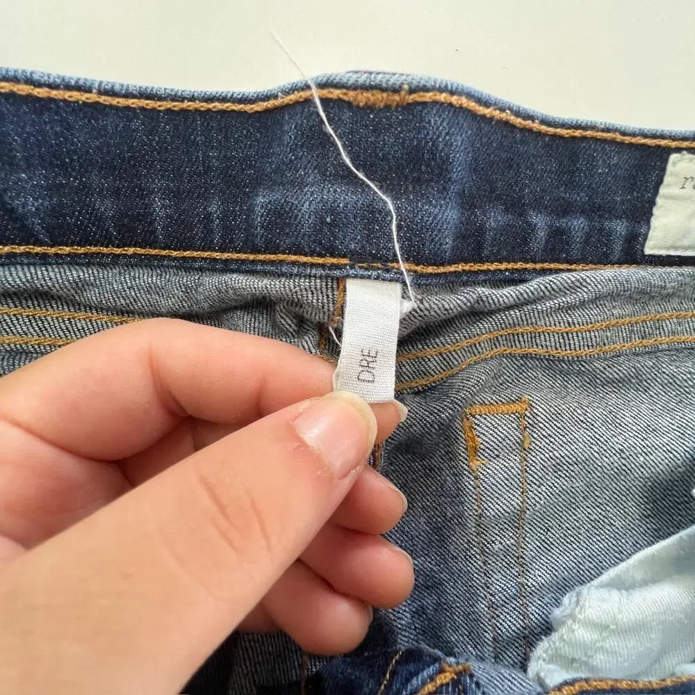 Rag & Bone Jeans Womens 25 Blue Dre Skinny Cuffed Hem Distressed Denim Casual - Picture 5 of 10